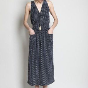 No. 6 Nirvana Silk Back-Button Dress in white-and-black floral sz 3